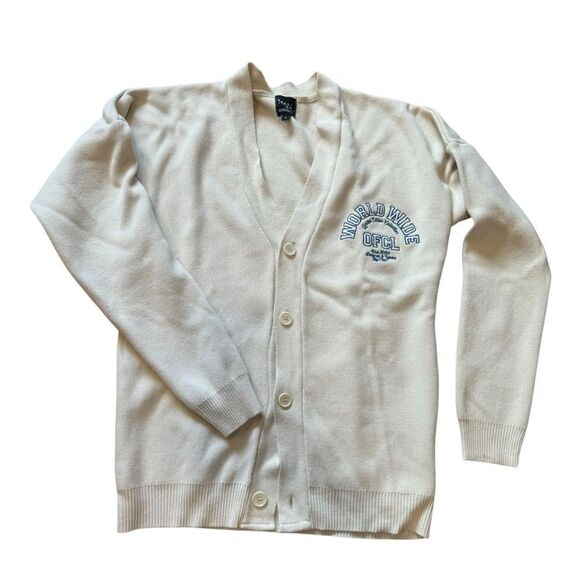 BoohooMAN x DaBaby Worldwide Official Cream Knit Cardigan Letterman Sweater - Picture 3 of 6